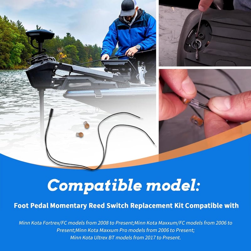 XTPTFABS 2884019 Foot Pedal Momentary Reed Switch Replacement Kit Compatible with Mi-nn Kota Maxxum/Fortrex/Ultrex trolling Motor Models - Image 4